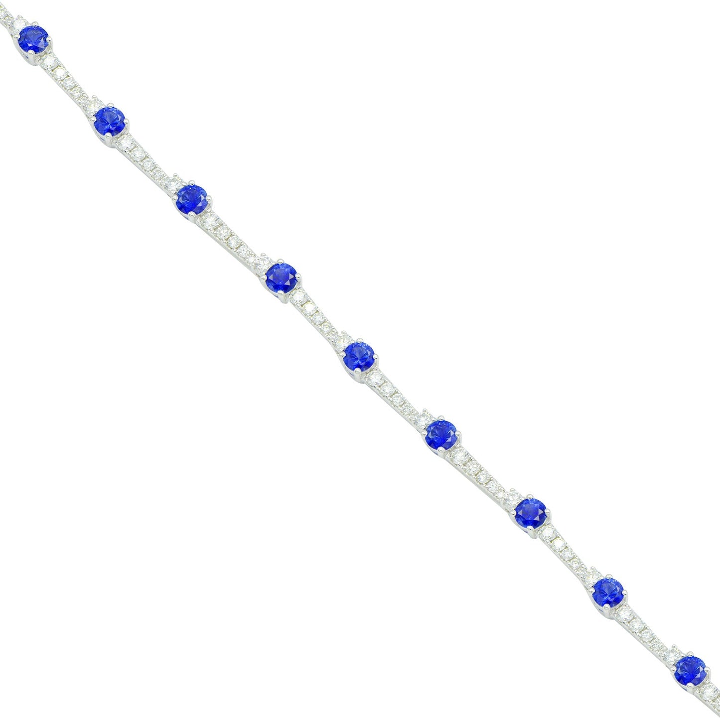 18K White Gold Blue Sapphire Bracelet, 2.38ct