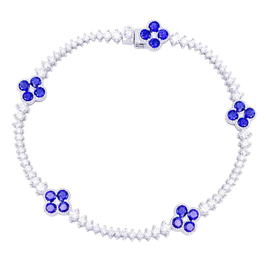 18K White Gold Blue Sapphire Bracelet, 2.7ct