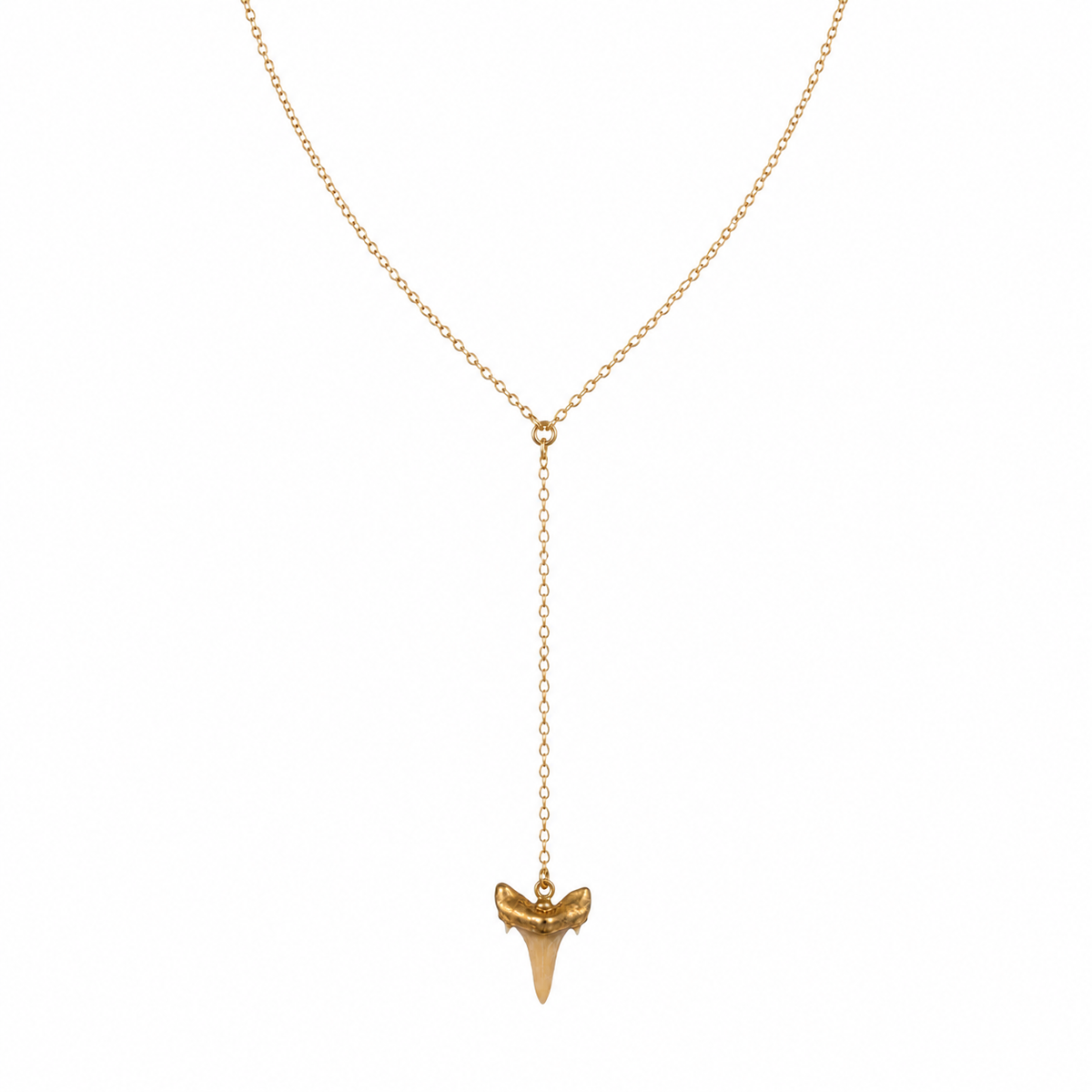 Gold Filled Shark Tooth Y Necklace
