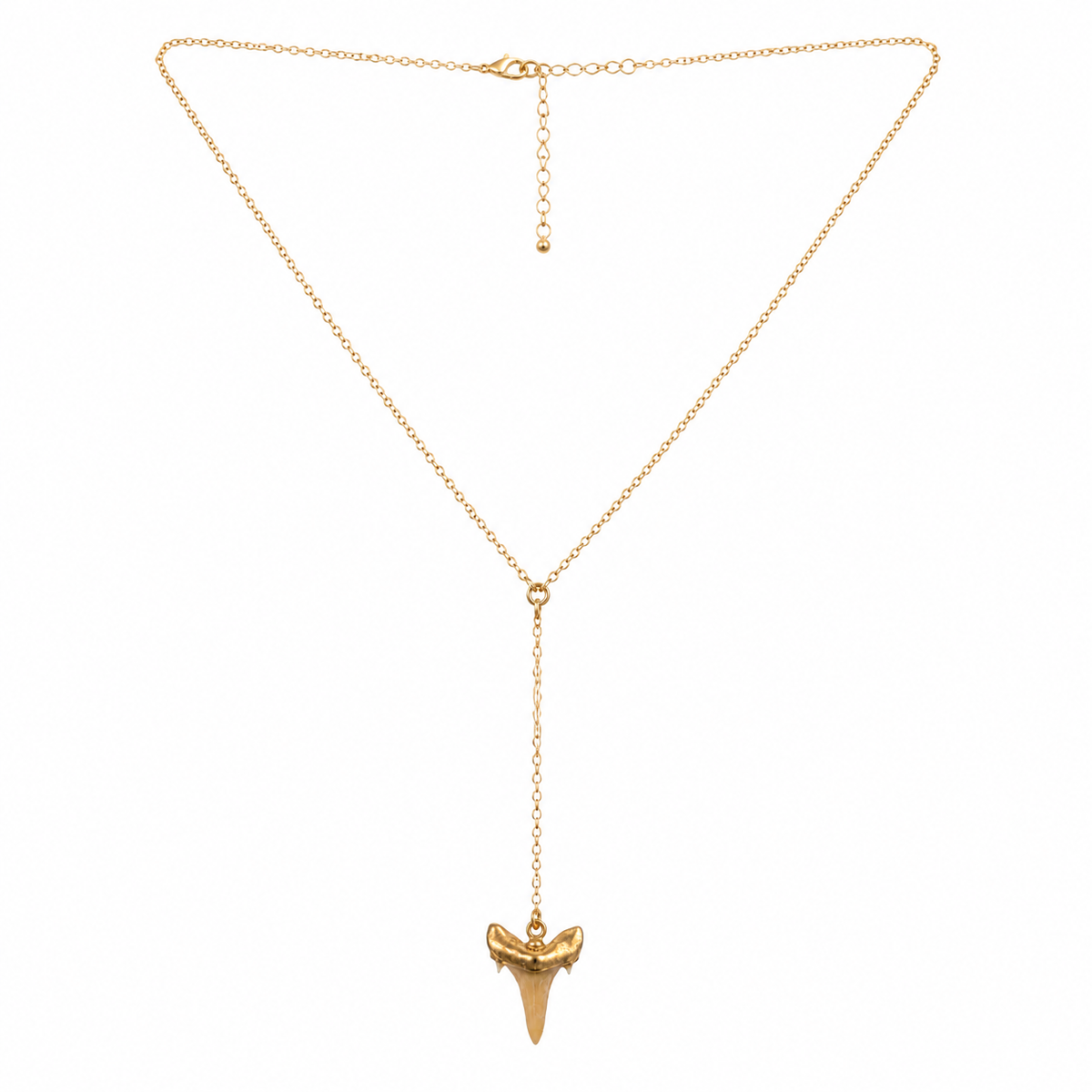Gold Filled Shark Tooth Y Necklace