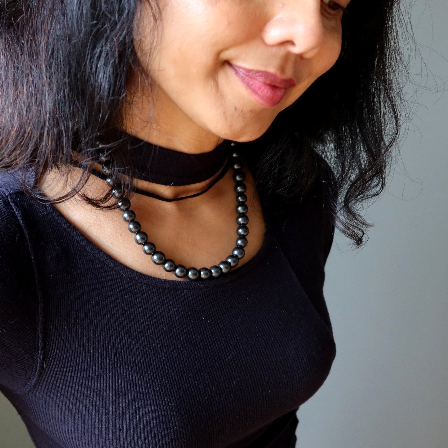 Shungite Necklace Beaded Shield of Protection Stones