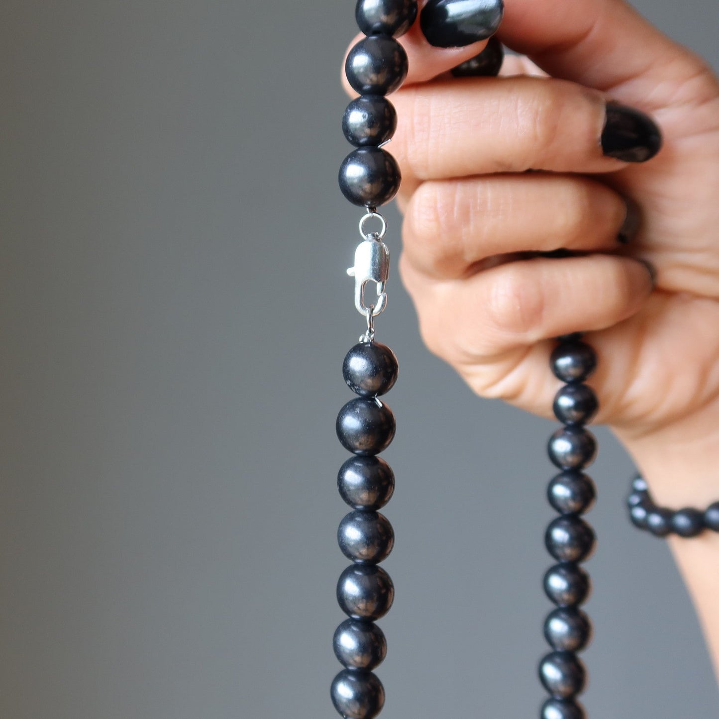 Shungite Necklace Beaded Shield of Protection Stones