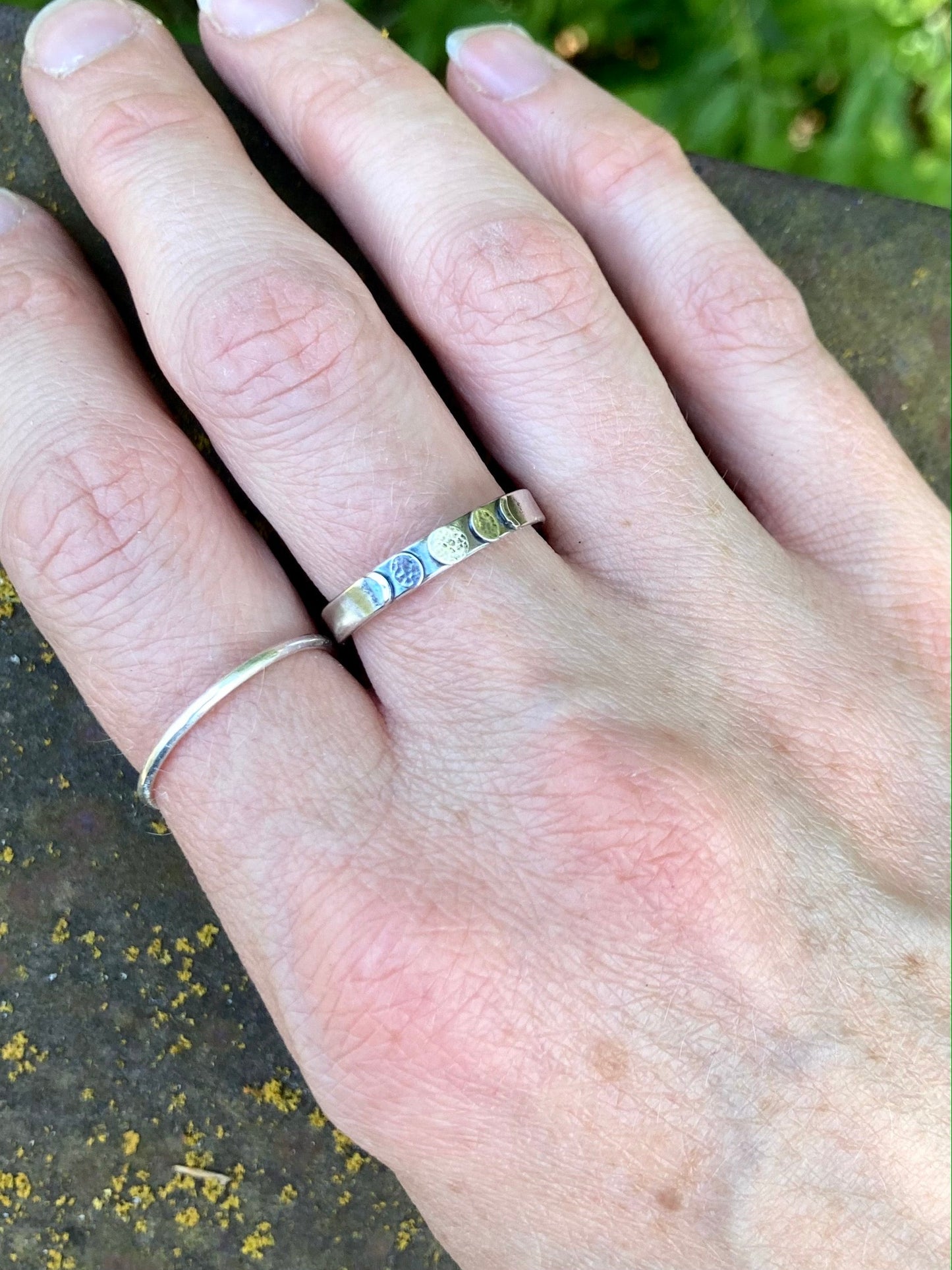 Moon Phase Band Ring in Sterling Silver