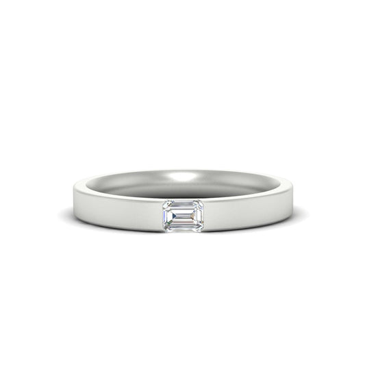 Single Emerald Mens Wedding Band