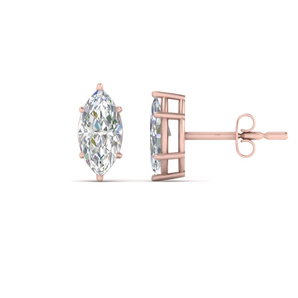 Marquise Diamond 6 Prong Stud Earrings