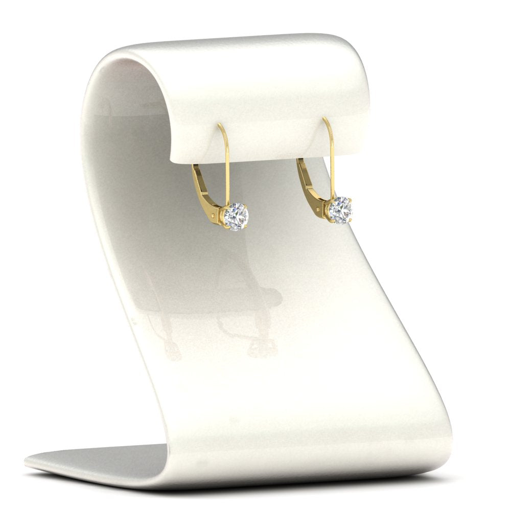 Small Round Diamond Studs Lever Back Earring