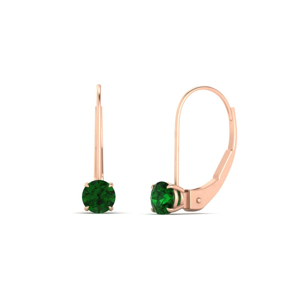 Small Round Diamond Studs Lever Back Earring