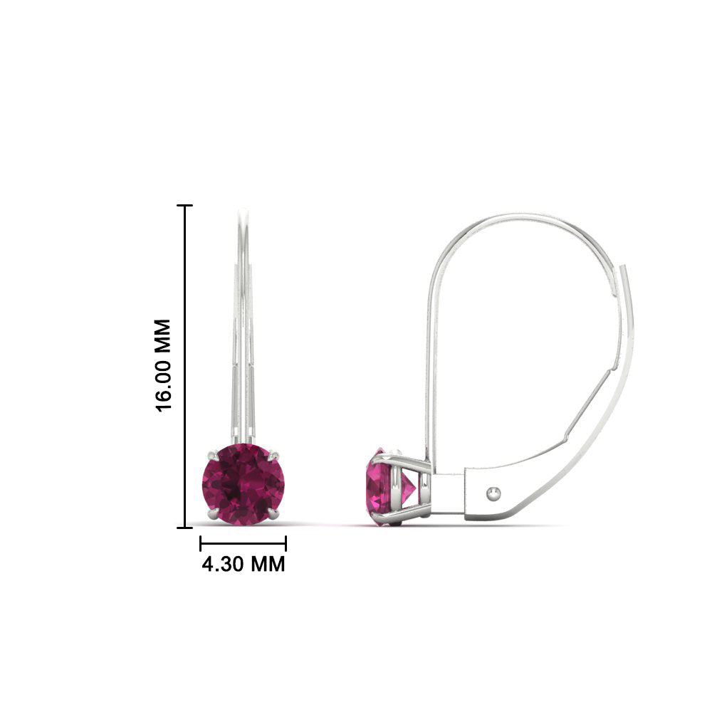 Small Round Diamond Studs Lever Back Earring