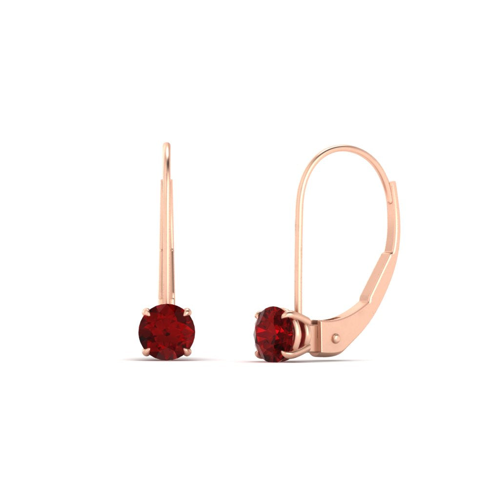 Small Round Diamond Studs Lever Back Earring