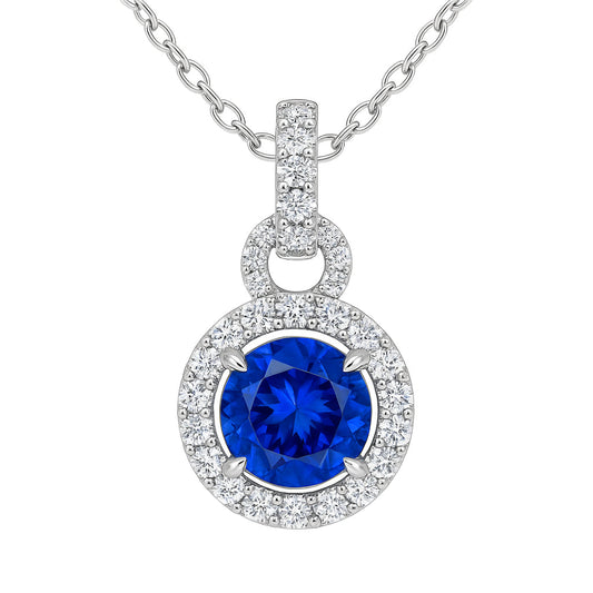 Handmade 18K White Gold Blue Sapphire Pendant, 2.53ct