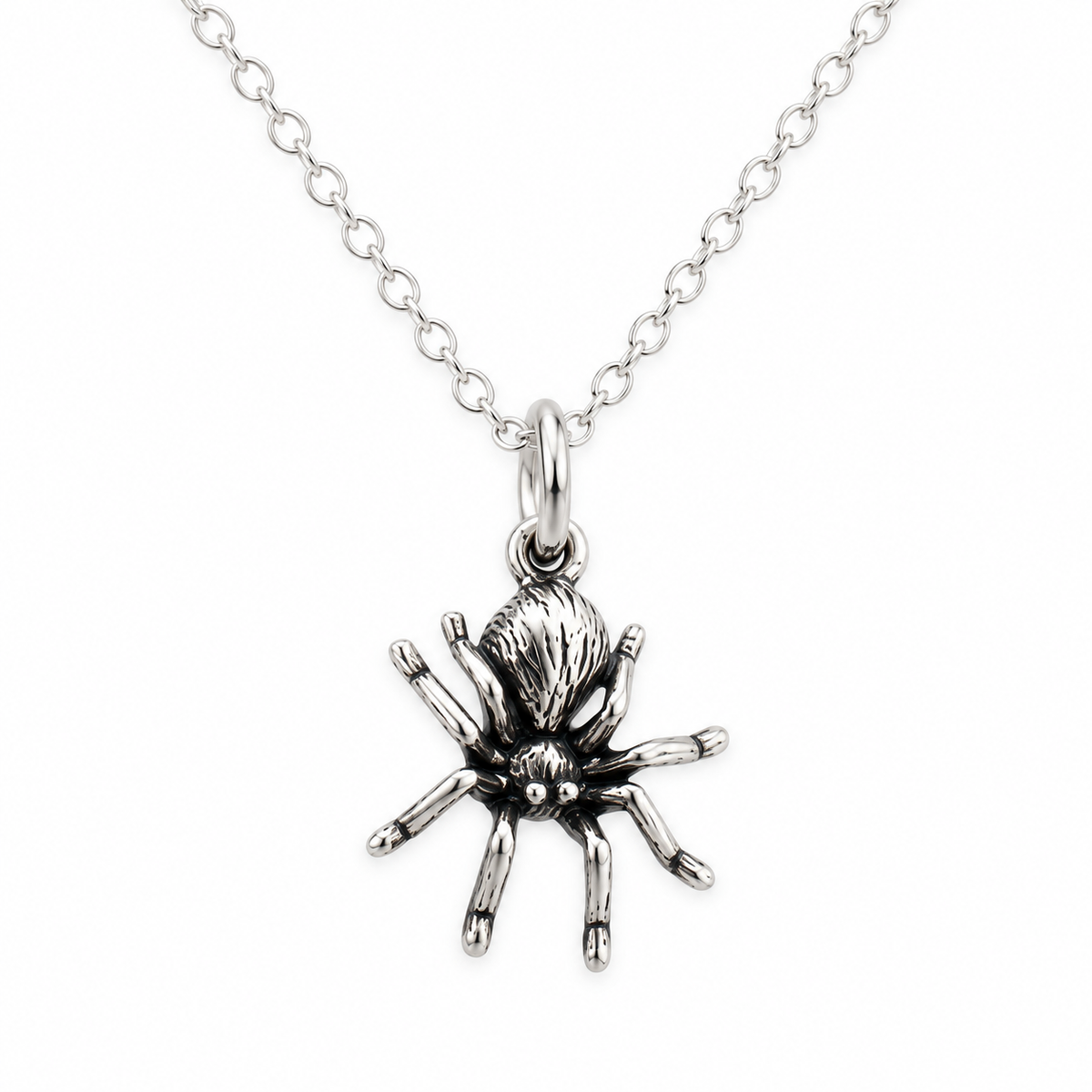 Tiny Sterling Silver Spider Necklace