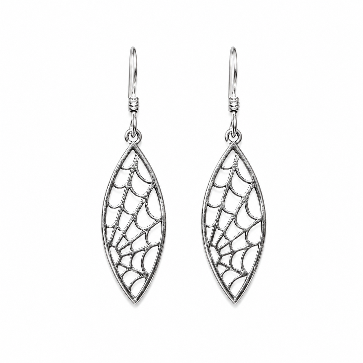 Sterling Silver Spiderweb Earrings