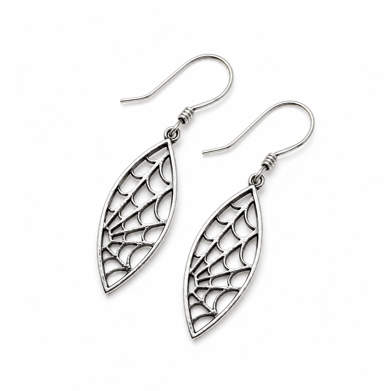 Sterling Silver Spiderweb Earrings