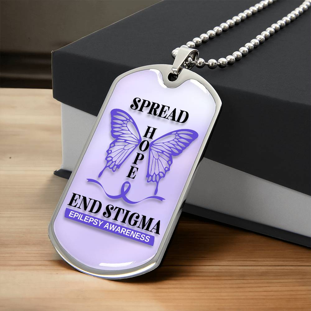 Spread Hope End Stigma Dog Tag Necklace