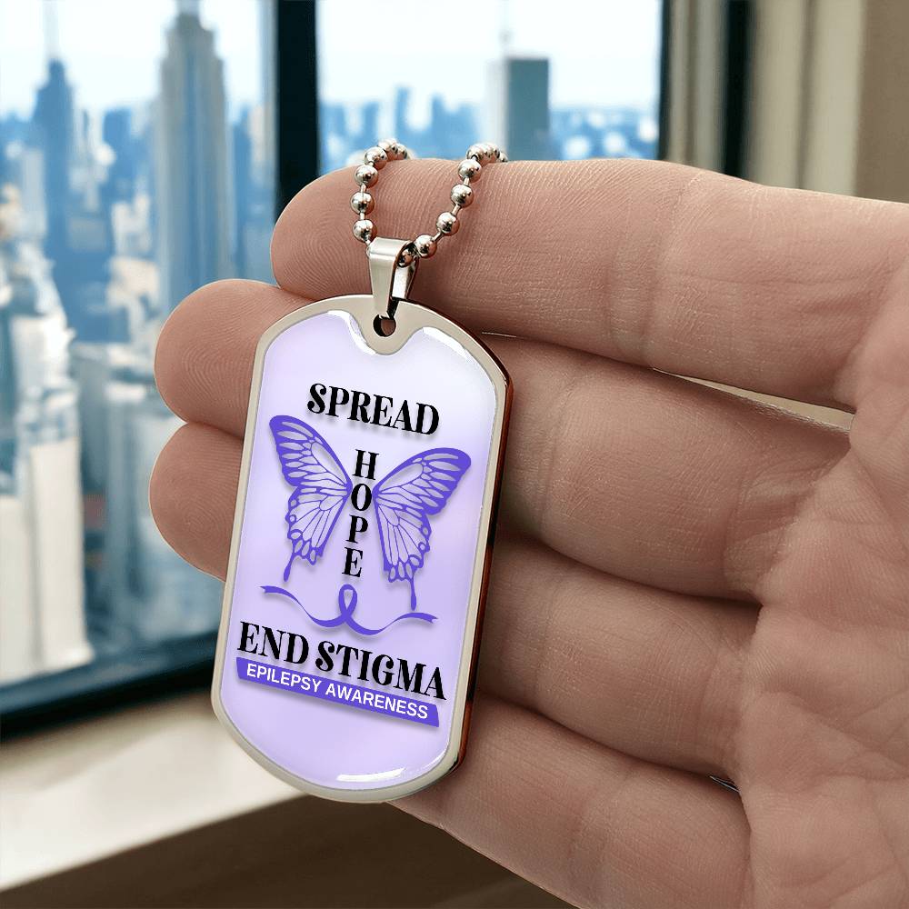 Spread Hope End Stigma Dog Tag Necklace