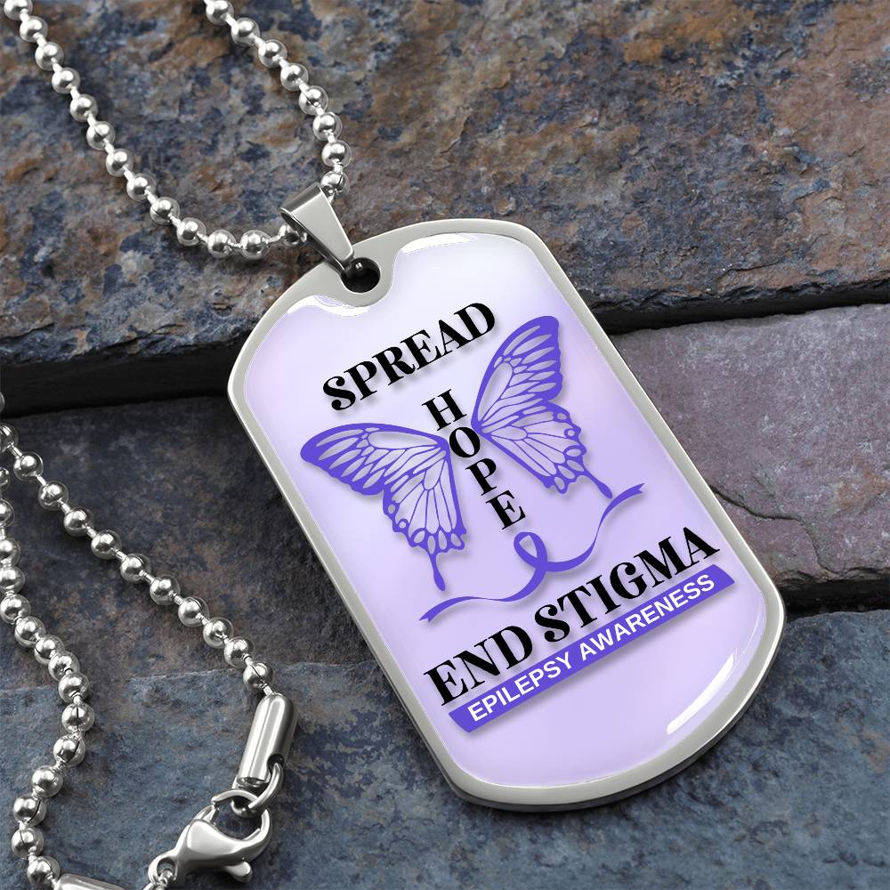 Spread Hope End Stigma Dog Tag Necklace