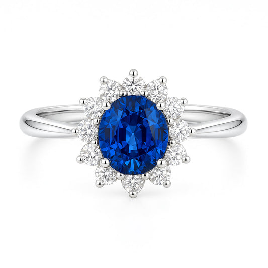 Handmade 18K White Gold Blue Sapphire Ring, 2.35ct