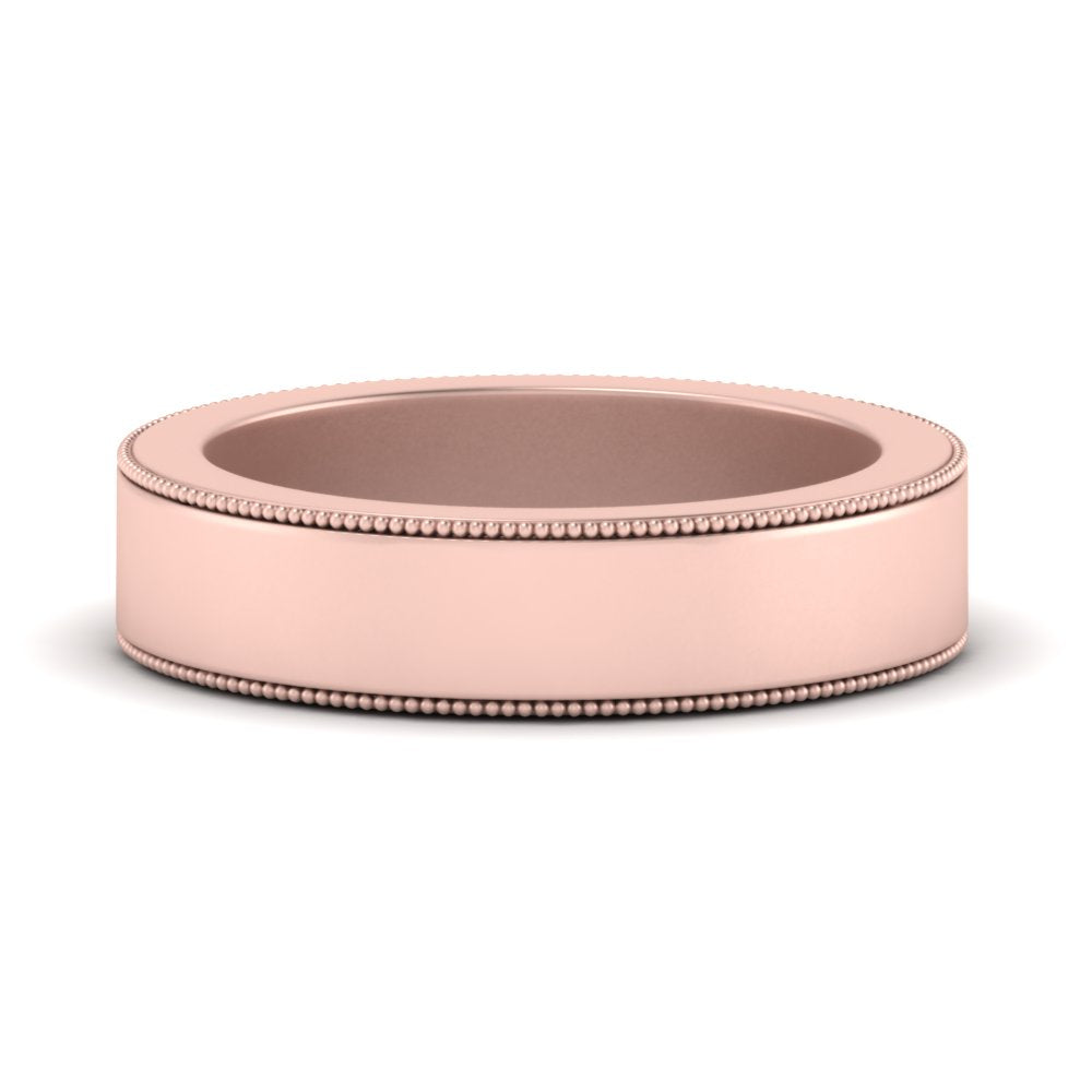 Flat Milgrain Mens Wedding Band