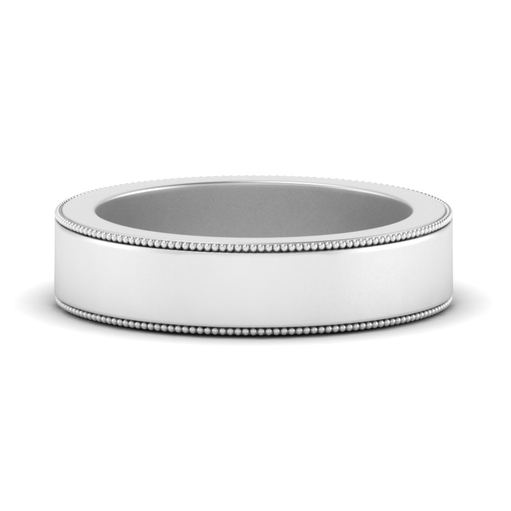 Flat Milgrain Mens Wedding Band