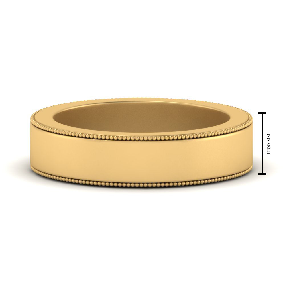 Flat Milgrain Mens Wedding Band