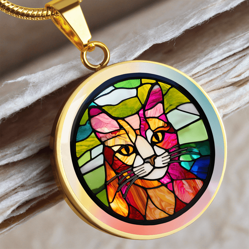 Stained Glass Kitty Necklace