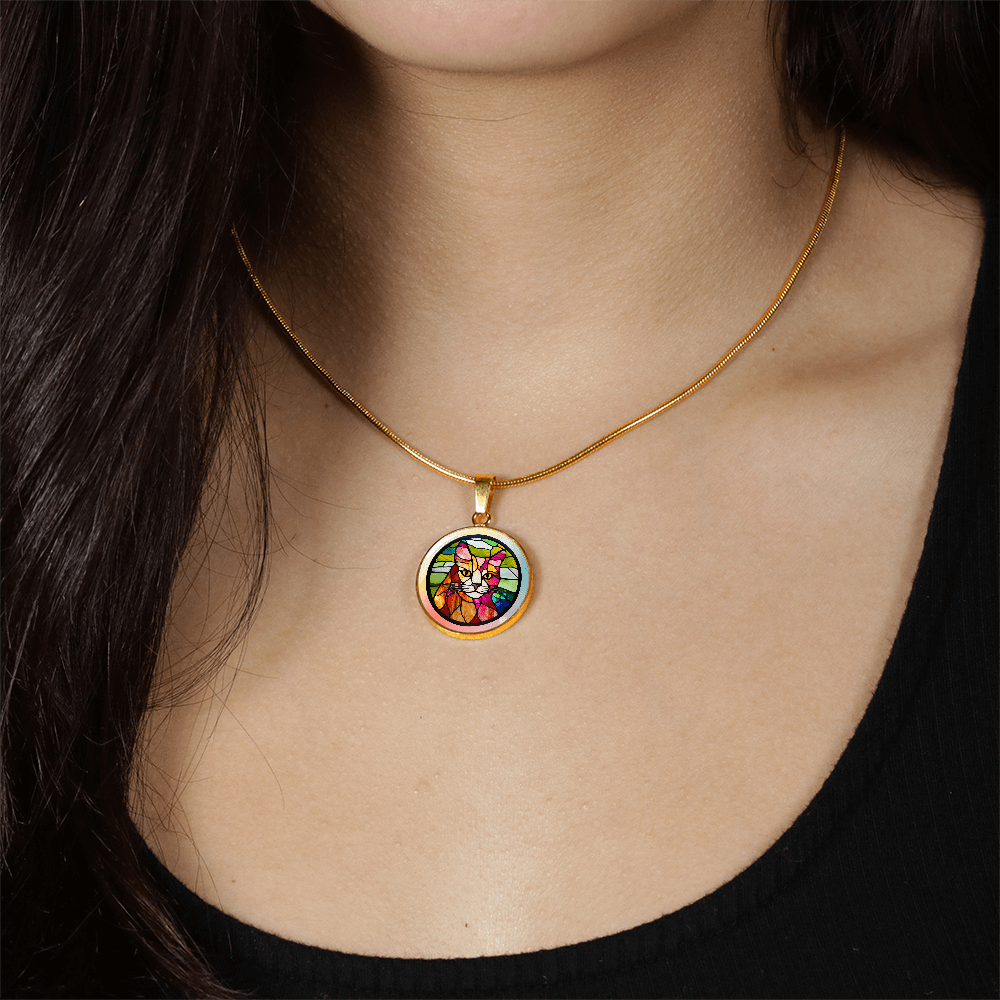 Stained Glass Kitty Necklace