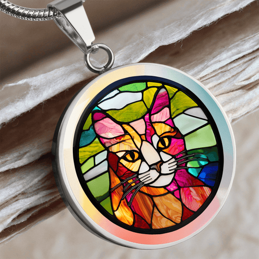 Stained Glass Kitty Necklace