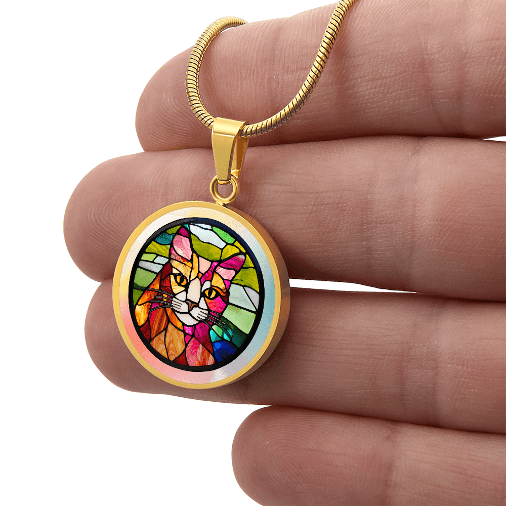 Stained Glass Kitty Necklace