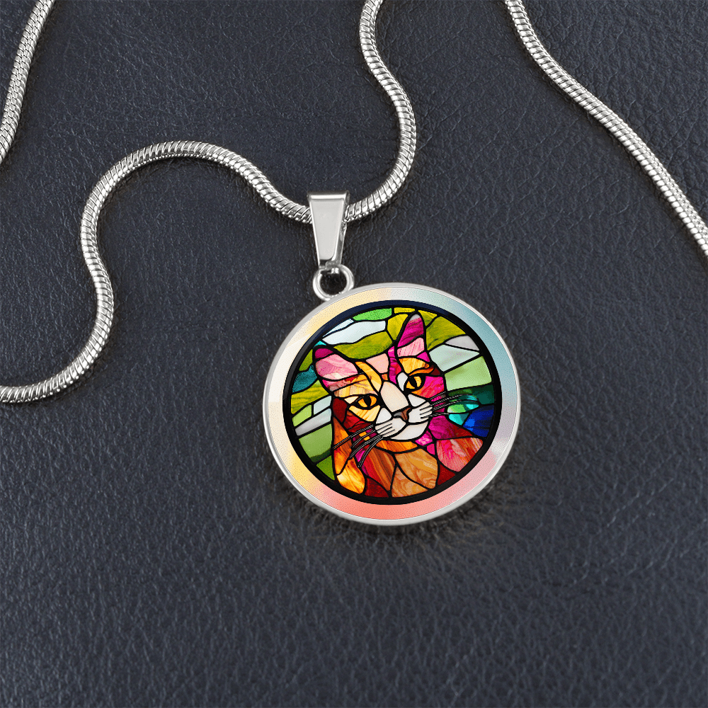 Stained Glass Kitty Necklace