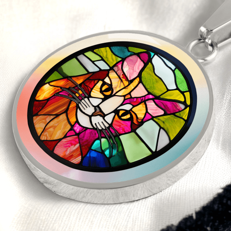 Stained Glass Kitty Necklace
