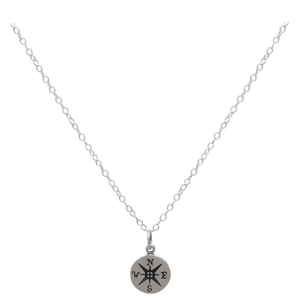 Compass Tiny Sterling Silver Necklace