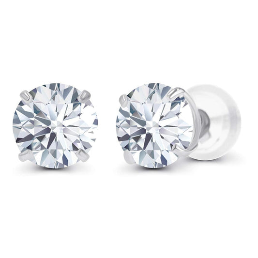 1.00 CTW AGI Certified Lab-Grown Diamond Stud Earrings in 14K Gold – E Color VS Clarity