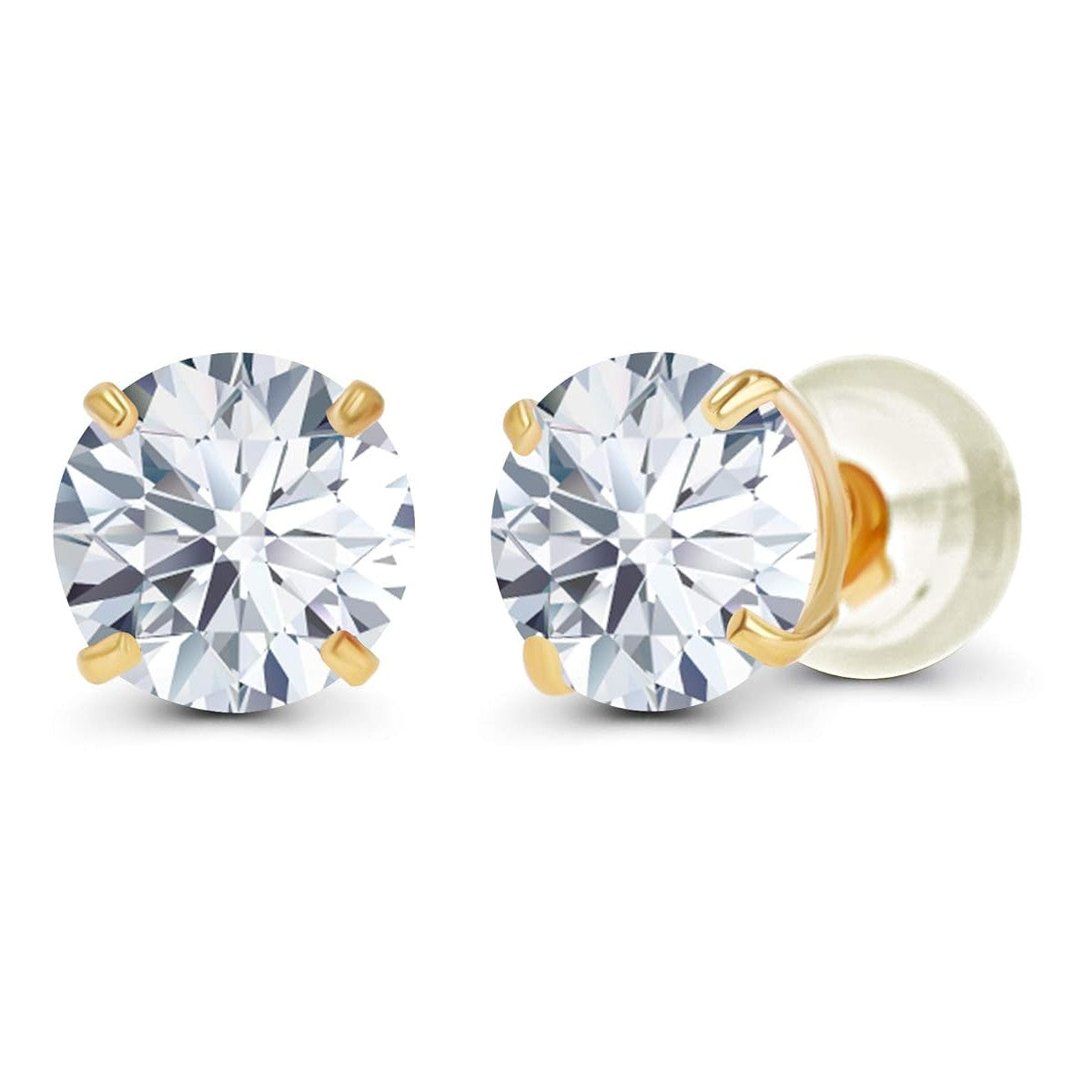 2.00 CTW Lab-Grown Diamond Stud Earrings – E Color VS Clarity in Solid 14K Gold (AGI Certified)