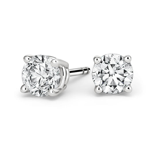 14K White Gold Diamond Stud Earrings, 0.33ct