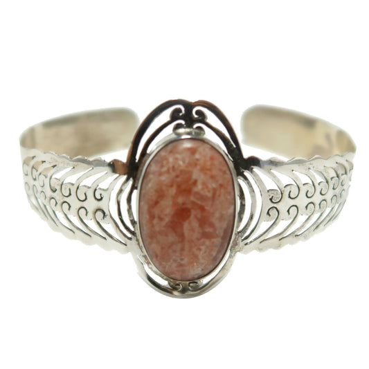 Sunstone Bracelet Cuff Embrace the Sun Sterling Silver