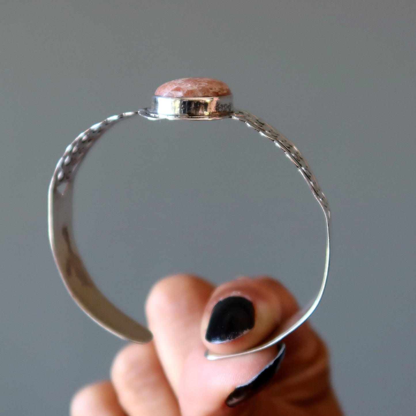 Sunstone Bracelet Cuff Embrace the Sun Sterling Silver