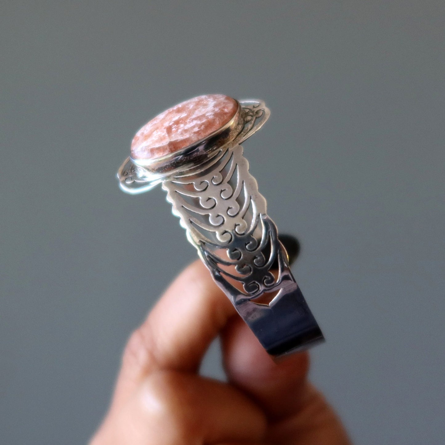 Sunstone Bracelet Cuff Embrace the Sun Sterling Silver