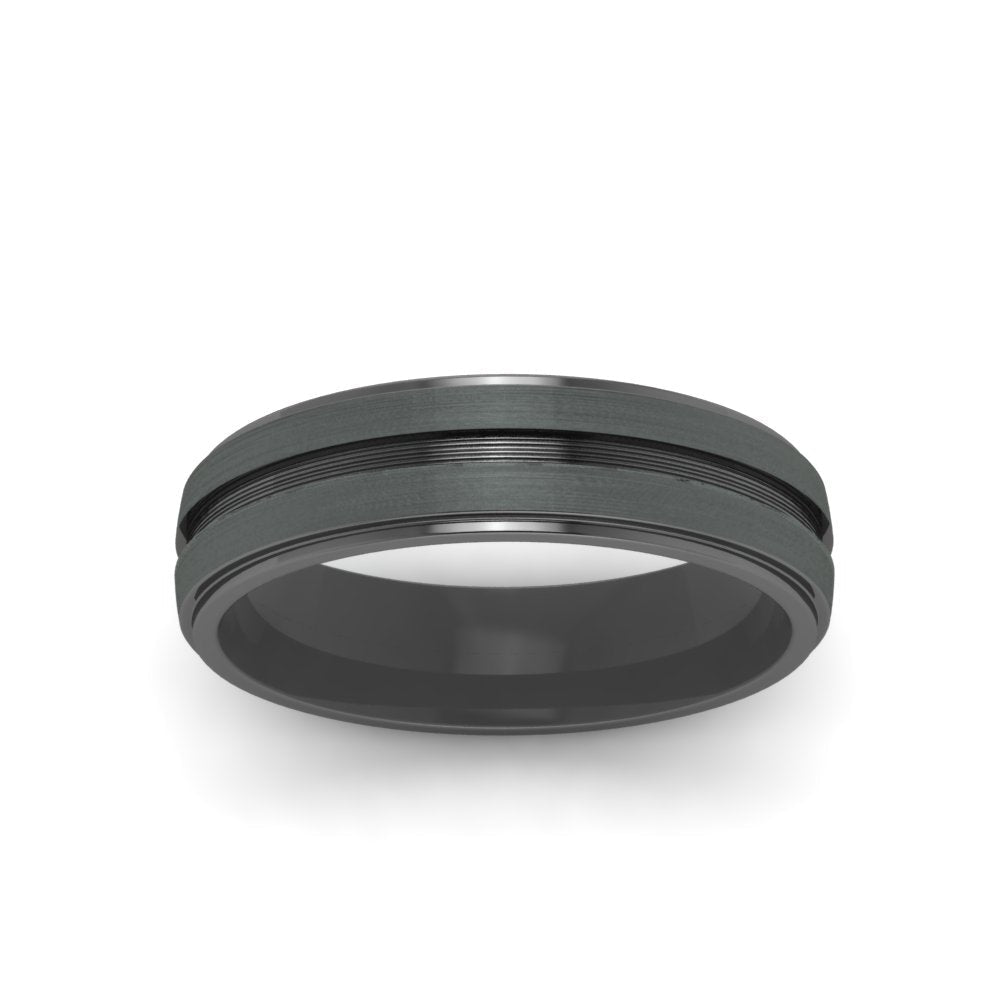 Textured Inlay Wedding Band