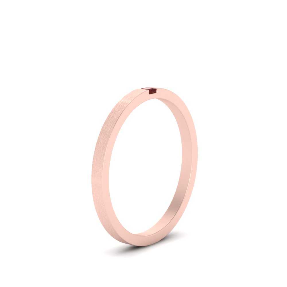 Thin Princess Cut Mens Band Ring