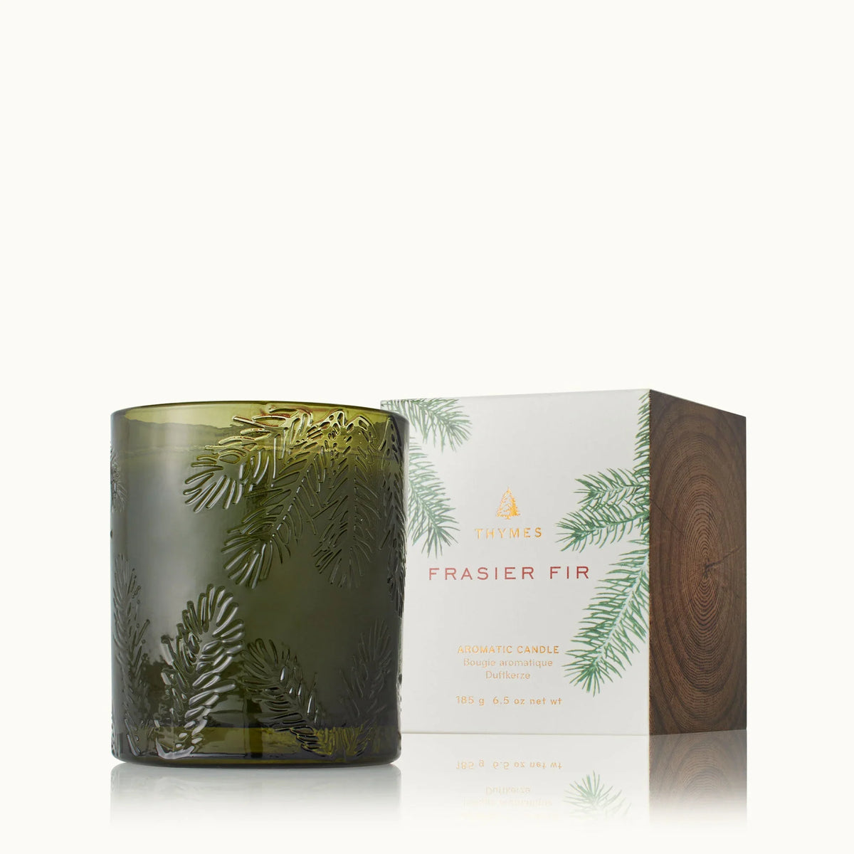 Thymes Frasier Fir Green Glass Candle 6.5 OZ