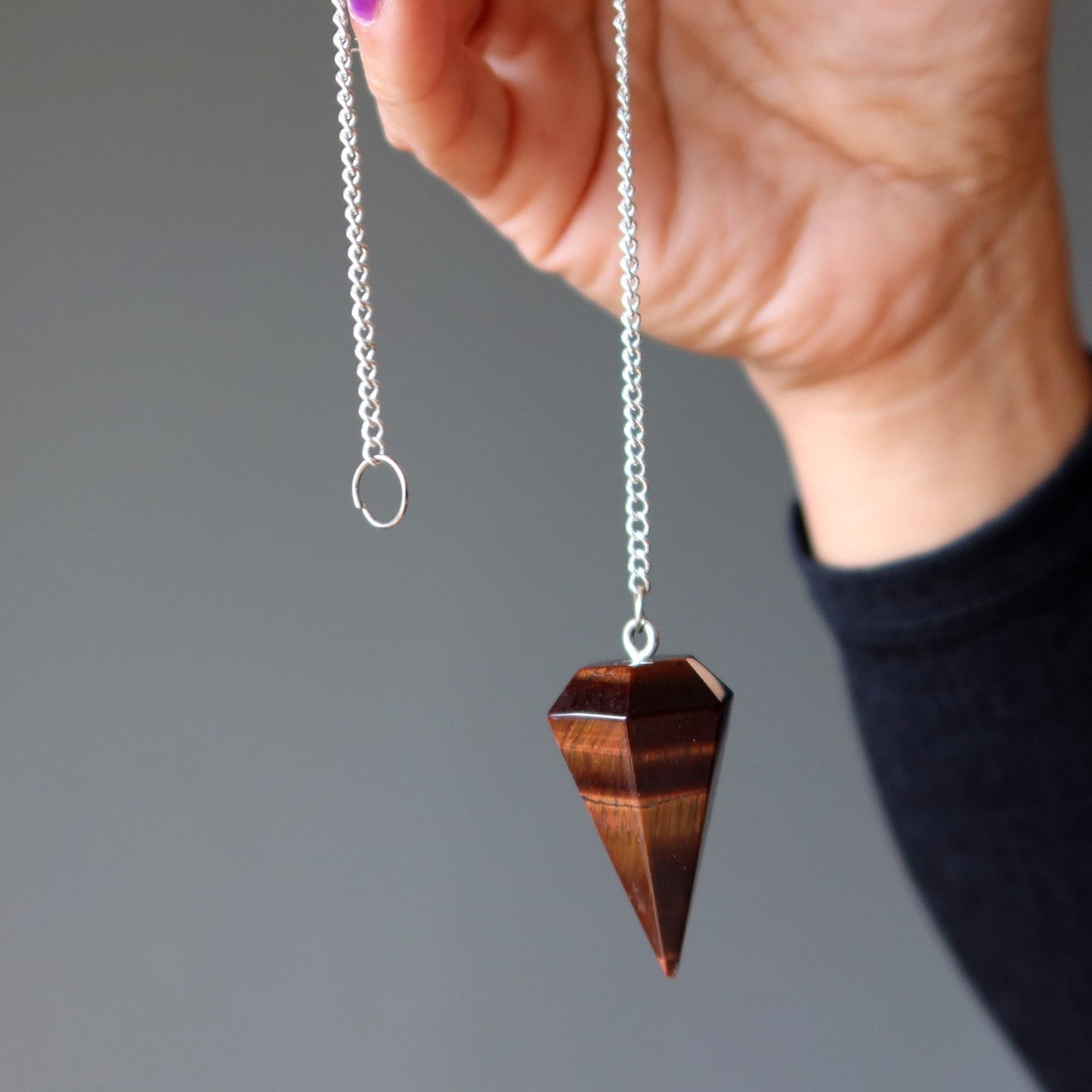 Tigers Eye Pendulum Mind Reader Red Healing Crystal