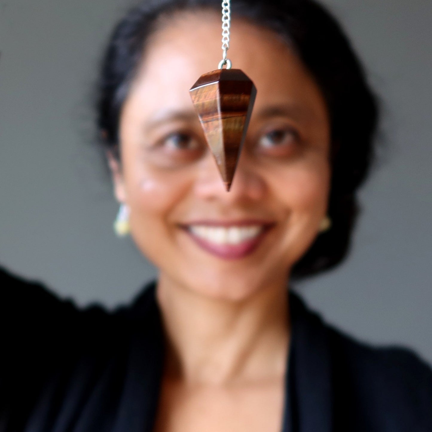 Tigers Eye Pendulum Mind Reader Red Healing Crystal