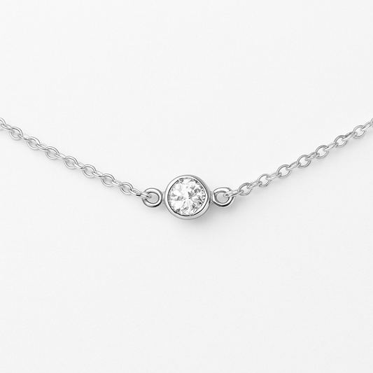 Tiny Diamond Alternative Choker, Sterling Silver - As Seen on Poppa’s House