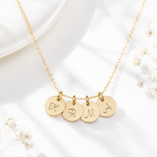 Tiny Gold Initial Necklace - Personalized 14k Gold Filled Jewelry