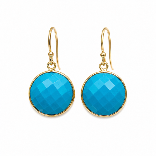 Vermeil Turquoise Faceted Drop Earrings