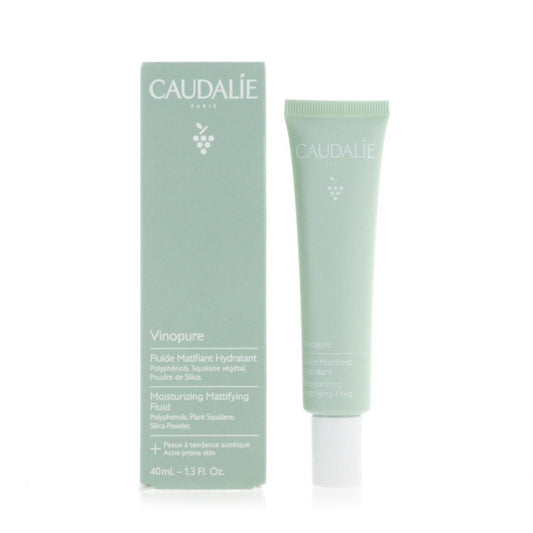 Caudalie Vinopure Mattifying Fluid - Natural Vegan Skincare for Acne-Prone Oily Skin, 1.35 fl oz