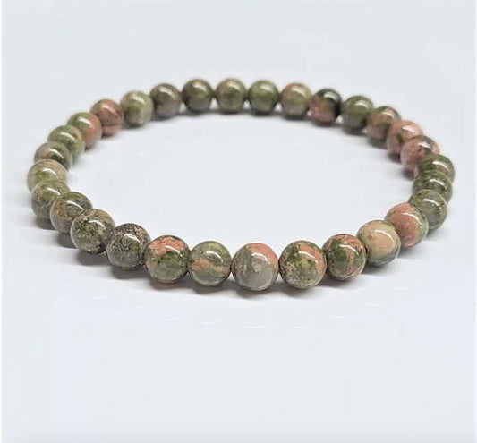 Unakite Round Bead Bracelet - Present Growth