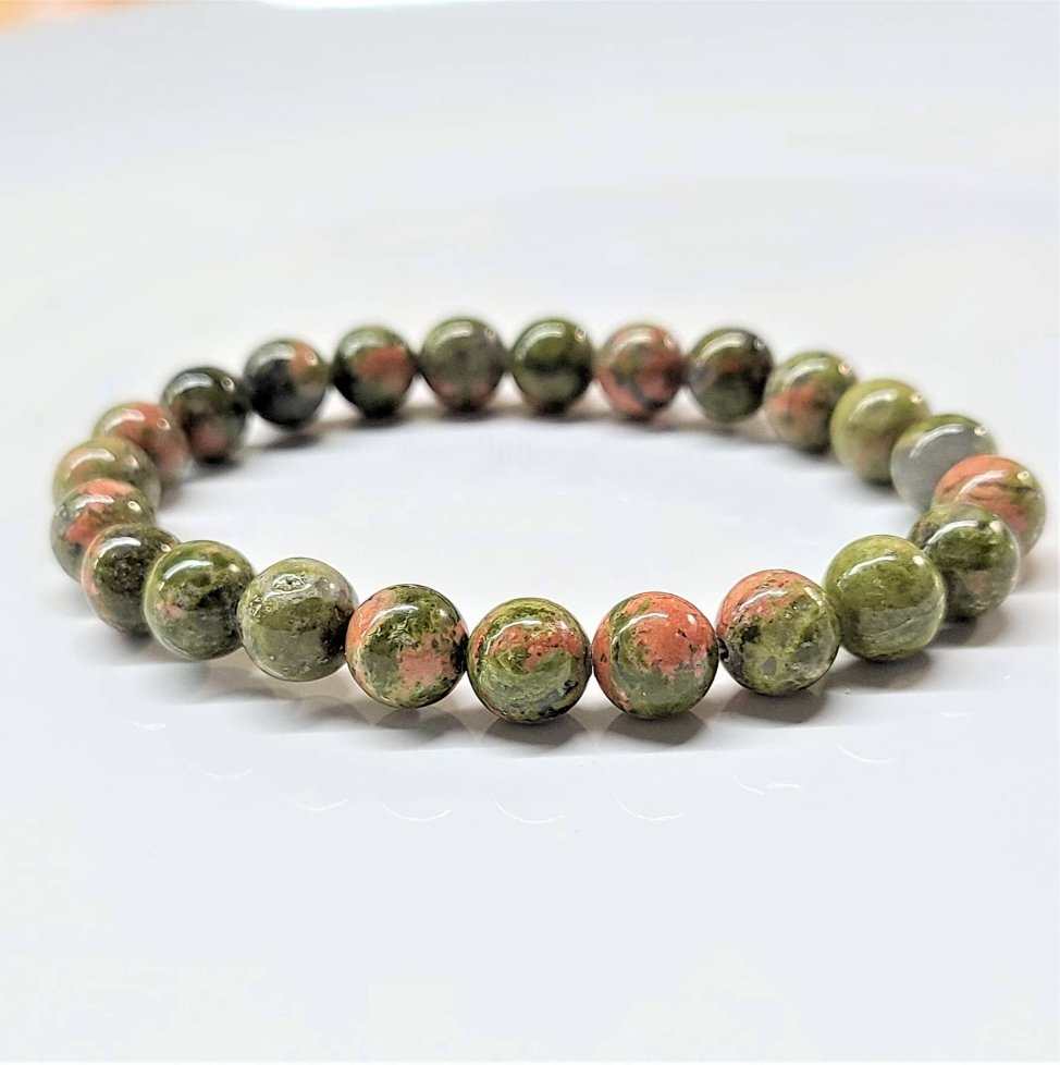 Unakite Round Bead Bracelet - Balance, Healing & Presence