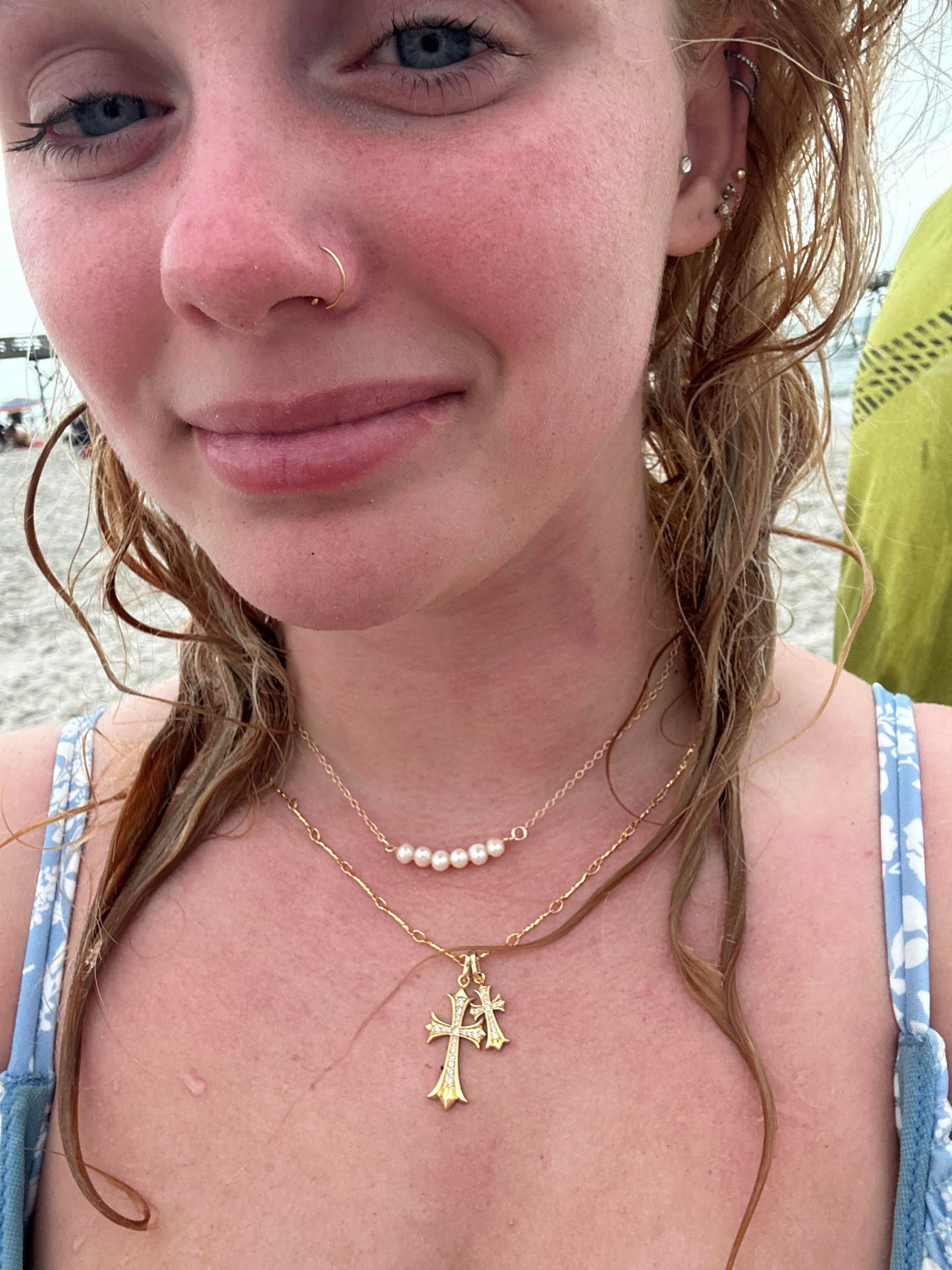 Freshwater Pearl Bar Necklace, 14k Gold Filled - As Seen in Tough Apparel Commercial