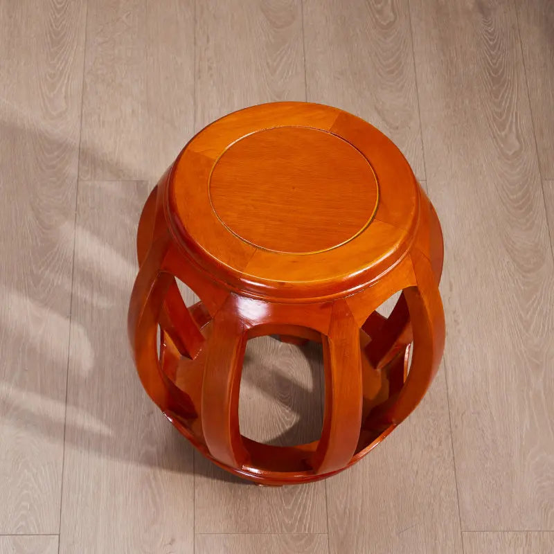 Solid Rosewood Drum Stool – Traditional Chinese Round Seat for Tea Room, Guzheng & Living Room
